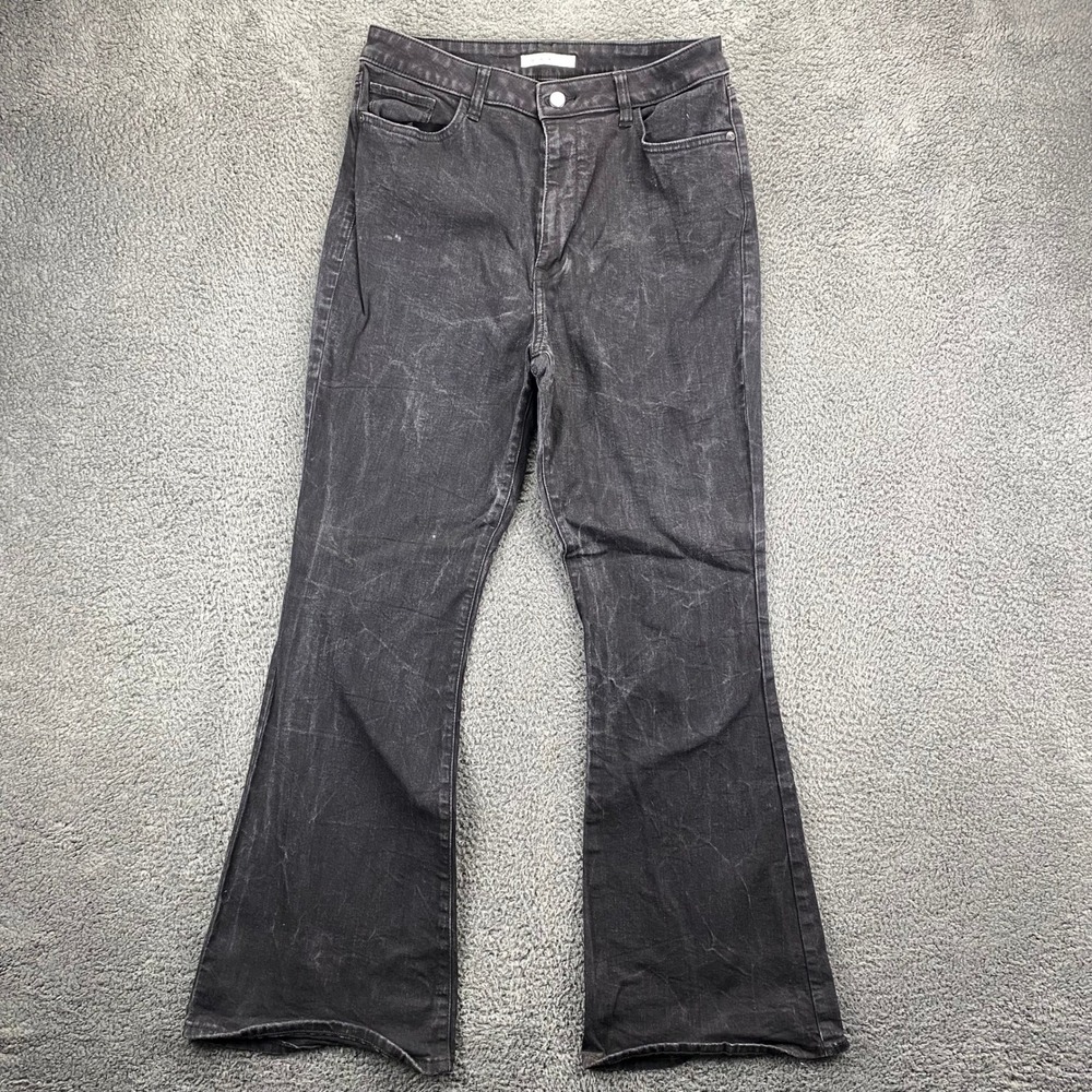 Elizabeth and James High Rise Flare Jeans‎ Black Wash Womens Size 14/32 Denim